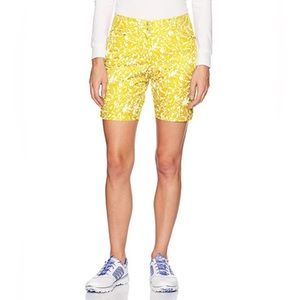 Women’s ADIDAS golf shorts yellow bright print size 0